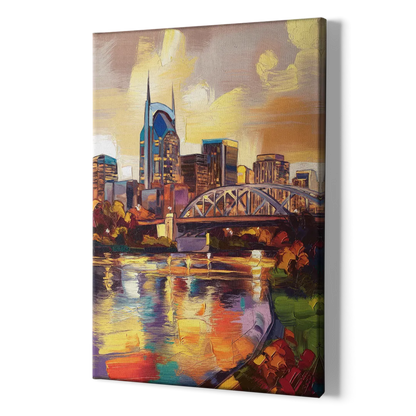 Nashville Scenic Riverfront - Canvas Print Art Sides