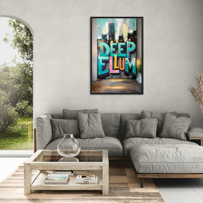 Dallas Deep Ellum Murals - Living Room Black Frame Canvas
