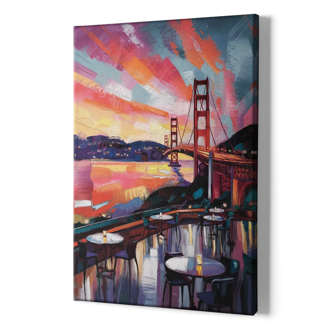 San Francisco Sunset Over the Bay - Canvas Print Art Sides