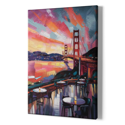San Francisco Sunset Over the Bay - Canvas Print Art Sides