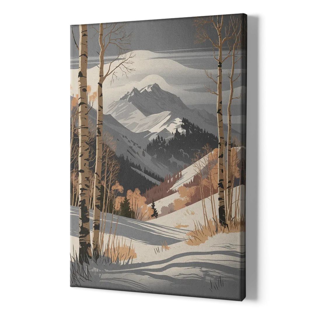 Aspen Snowy Peaks - Canvas Print Art Sides