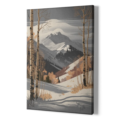 Aspen Snowy Peaks - Canvas Print Art Sides