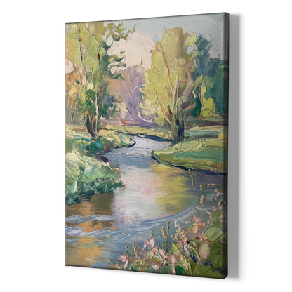 Riverside Artistic Riverfront - Canvas Print Art Sides