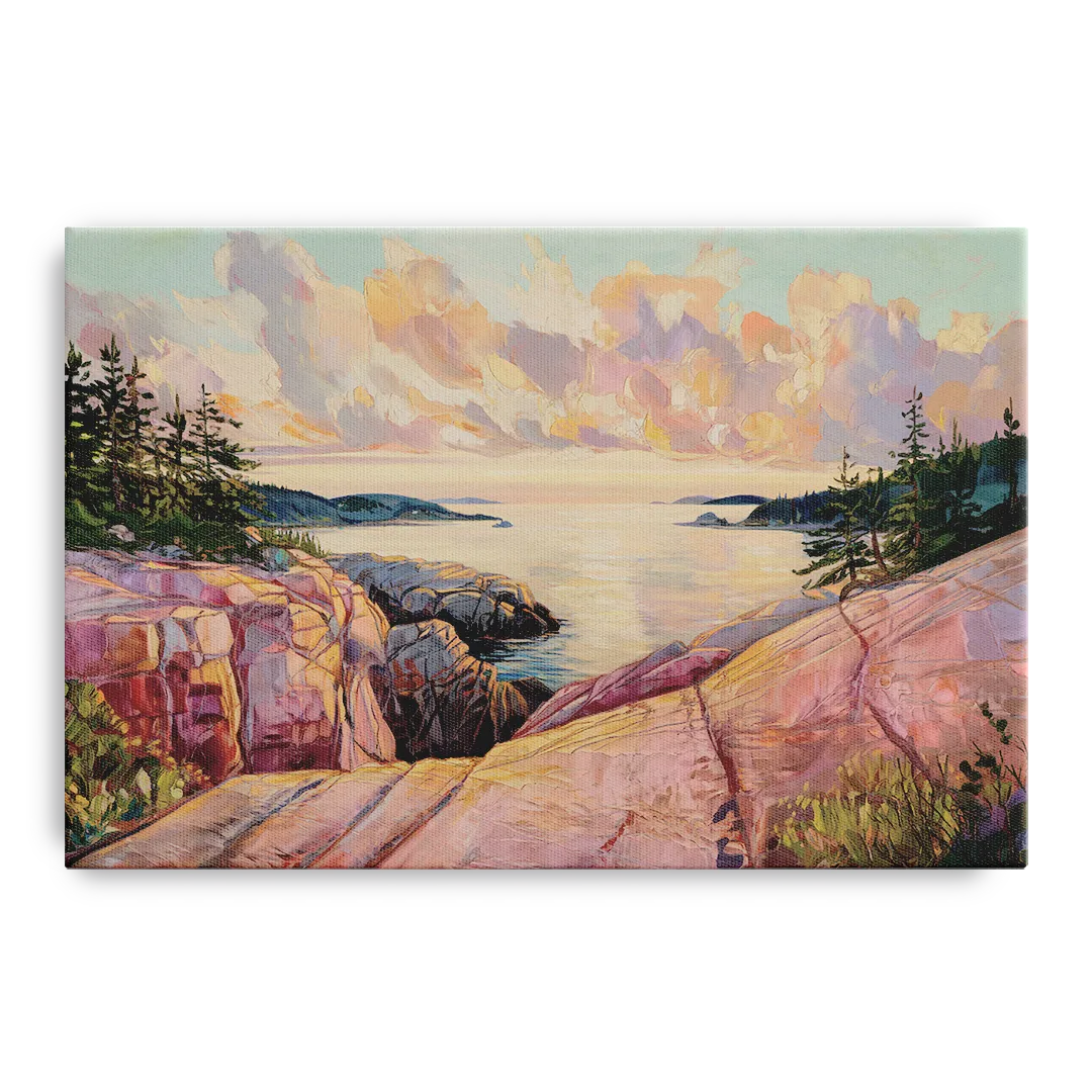 Bar Harbor Sunrise Over Acadia - Canvas Wall Art