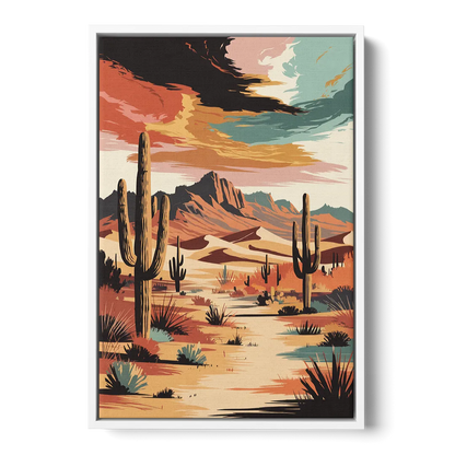 Phoenix Scenic Desert Beauty - White Frame Canvas
