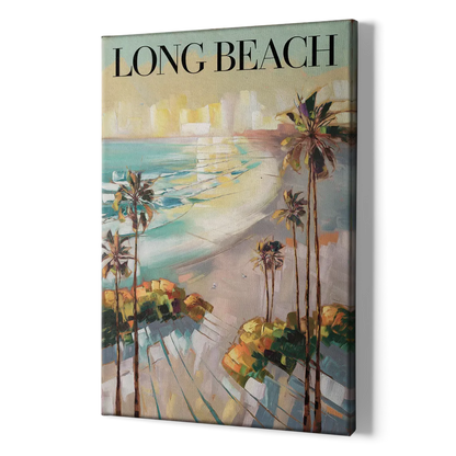 Long Beach California Palm Trees - Canvas Print Art Sides