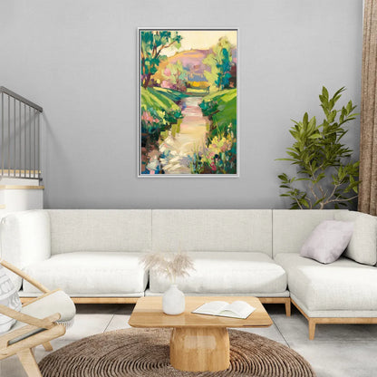 Augusta Serene Riverfront - Living Room White Frame Canvas