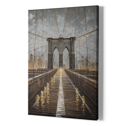 New York City Brooklyn Bridge View - Canvas Print Art Sides