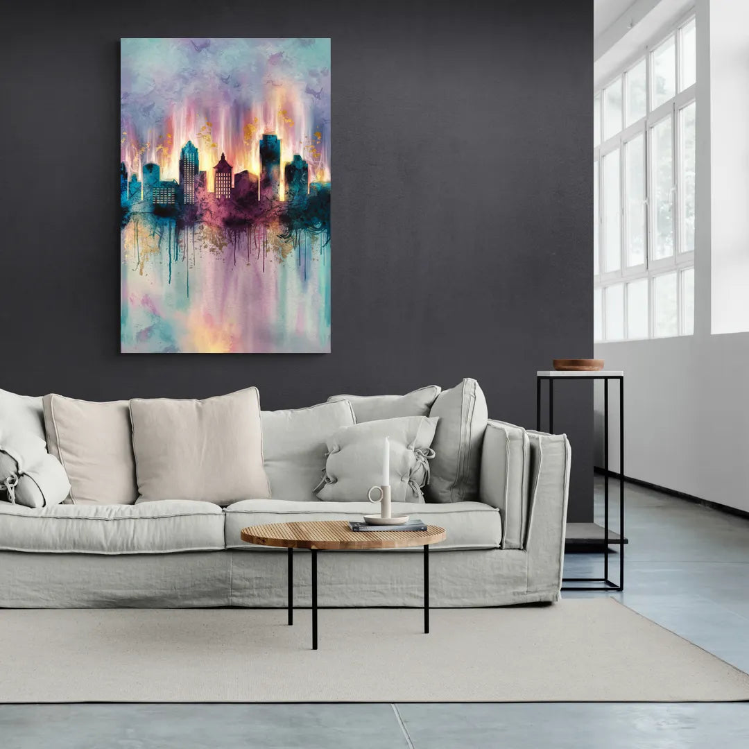 Richmond Skyline Glow - Canvas Wall Art Living Room