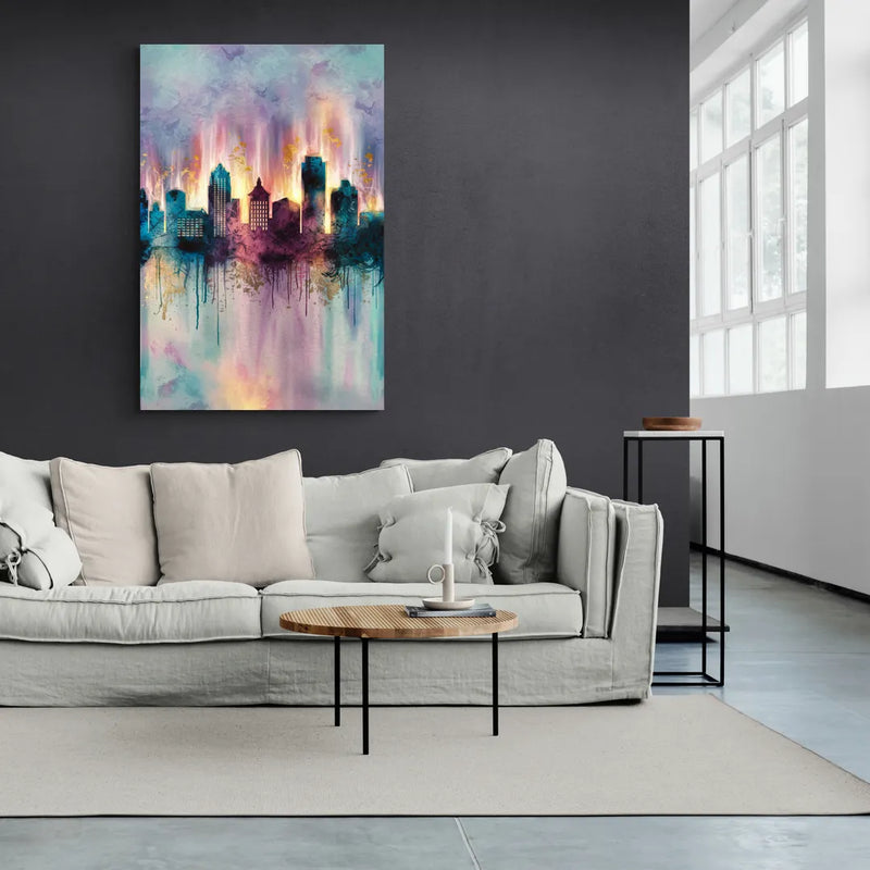 Richmond Skyline Glow - Canvas Wall Art Living Room