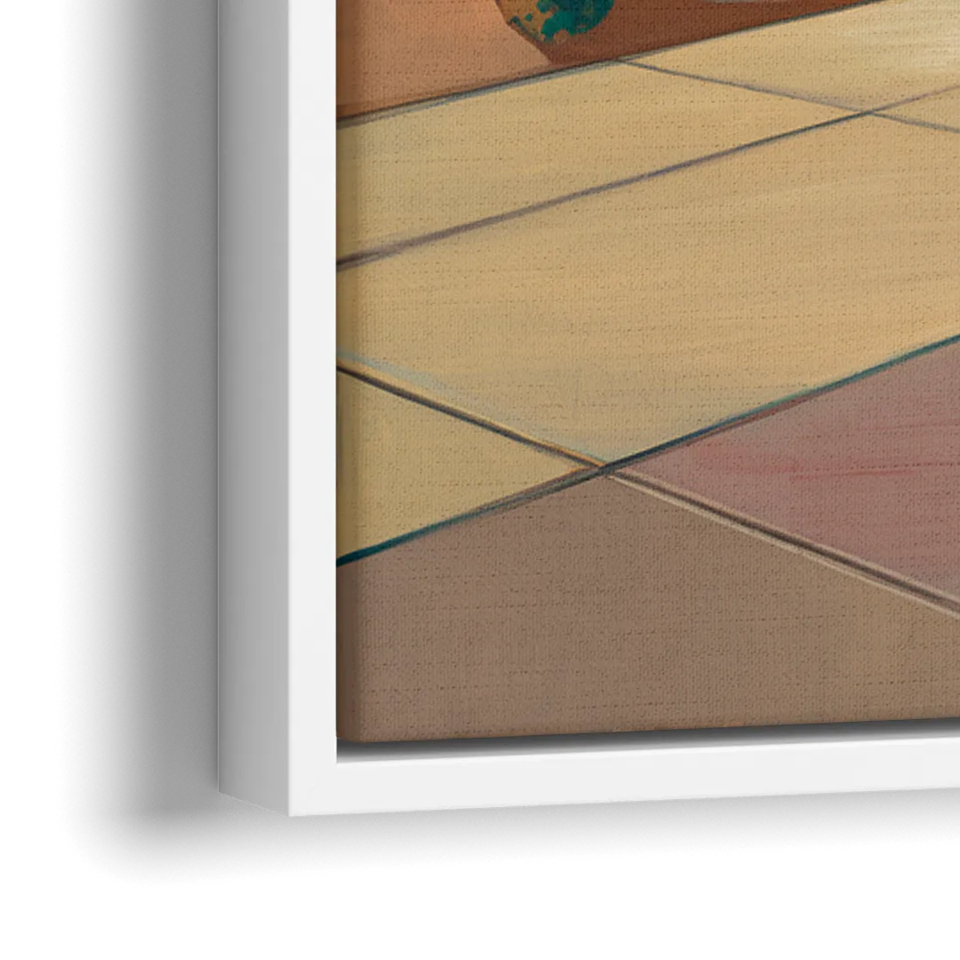Palm Springs Retro Architecture - Close-Up White Frame Canvas