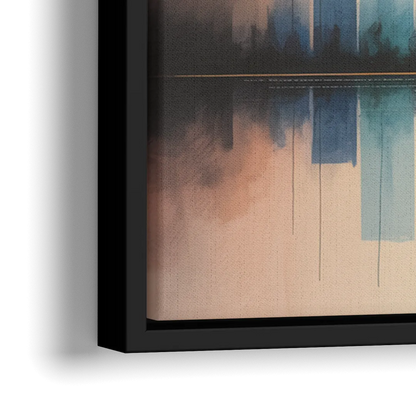 Vancouver Color Skyline - Close-Up Black Frame Canvas