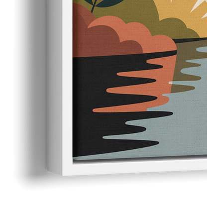 Stanley Park Seawall - Close-Up White Frame Canvas