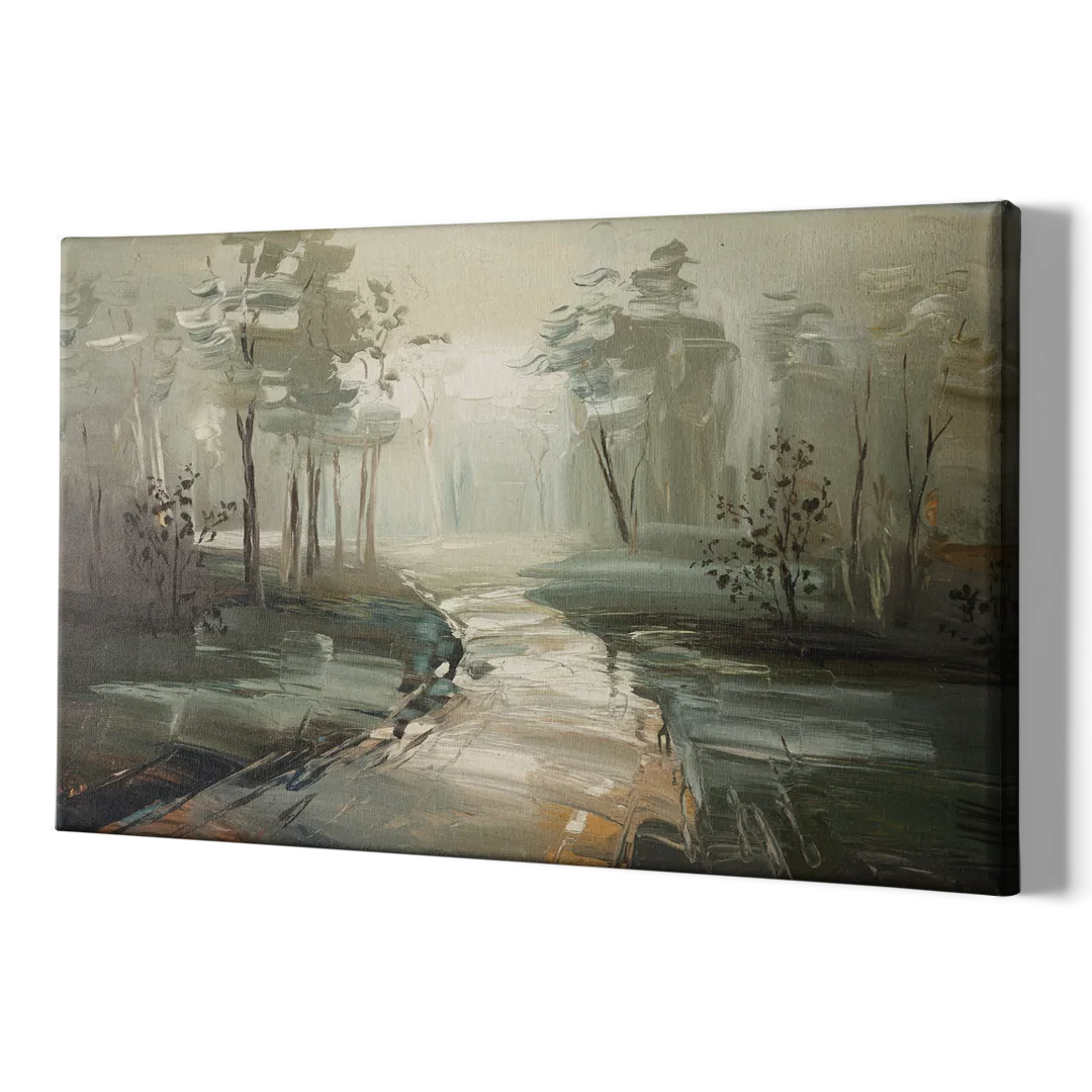 Salem Foggy Morning - Canvas Print Art Sides