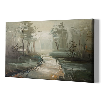 Salem Foggy Morning - Canvas Print Art Sides