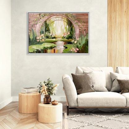 Fort Worth Botanical Gardens View - Living Room White Frame Canvas