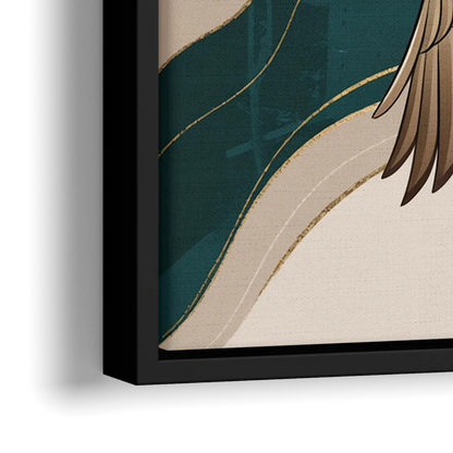 Eugene Ducks Fan Design - Close-Up Black Frame Canvas