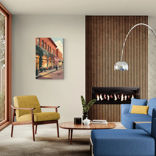 Lubbock Downtown Charm - Canvas Wall Art Living Room