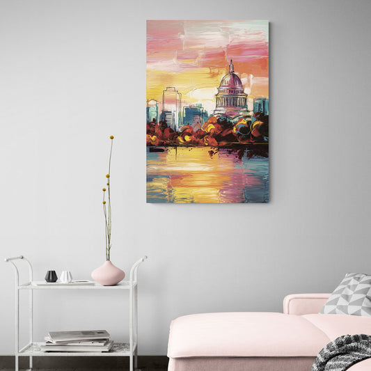 Madison Skyline at Sunset - Canvas Wall Art Living Room