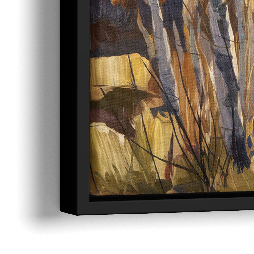 Aspen Wilderness Beauty - Close-Up Black Frame Canvas