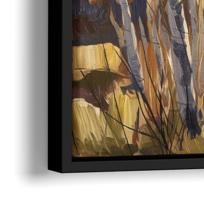 Aspen Wilderness Beauty - Close-Up Black Frame Canvas