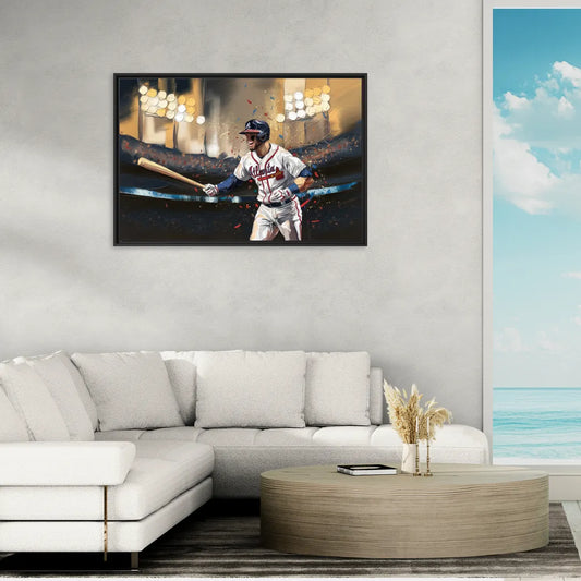 Atlanta Braves World Series Celebration - Living Room Black Frame Canvas