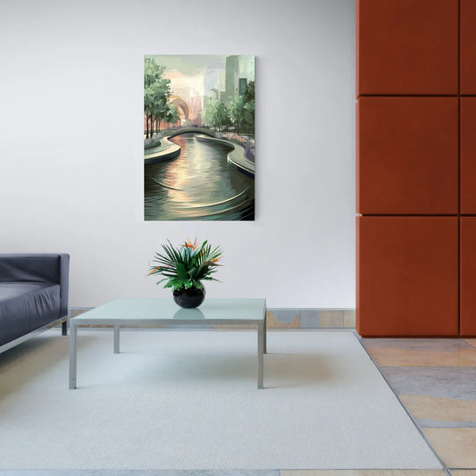 Grand Rapids Riverwalk Serenity - Canvas Wall Art Living Room