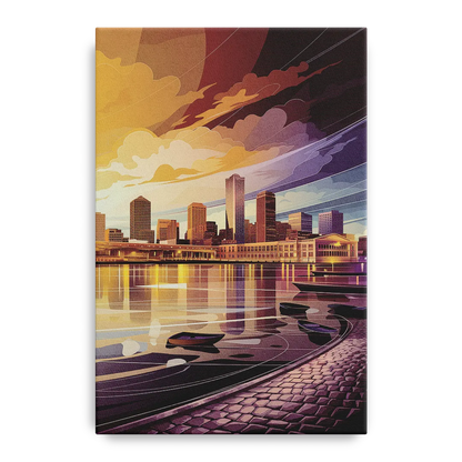Boston Skyline at Sunset - Canvas Wall Art