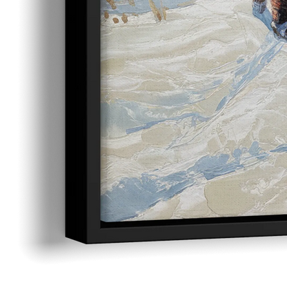 Buffalo Winter Wonderland - Close-Up Black Frame Canvas