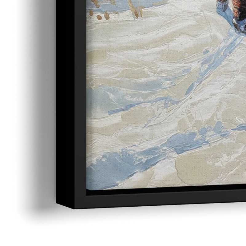 Buffalo Winter Wonderland - Close-Up Black Frame Canvas