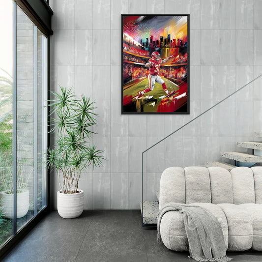 Kansas City Chiefs Game Day - Living Room Black Frame Canvas
