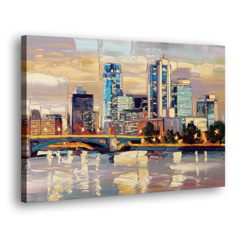 Minneapolis Modern Architectural Beauty - Canvas Print Art Sides