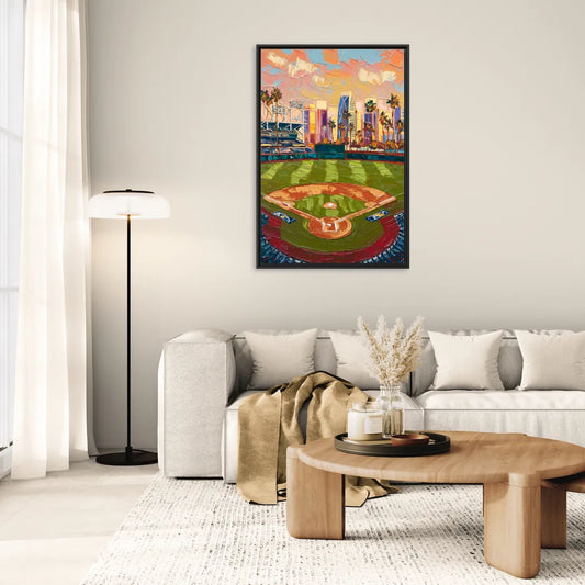 San Diego Padres Stadium - Living Room Black Frame Canvas