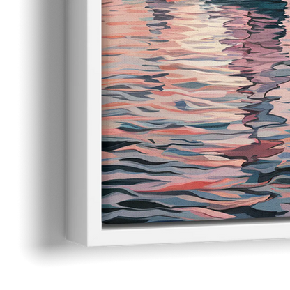 Camden Inner Harbor Sunset - Close-Up White Frame Canvas