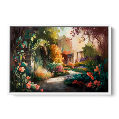 Oxford Botanical Gardens - White Frame Canvas