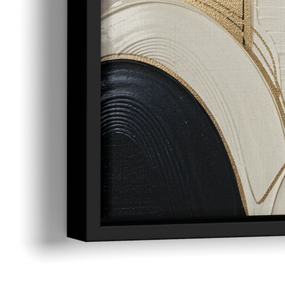 New York City Golden Glow Skyline - Close-Up Black Frame Canvas