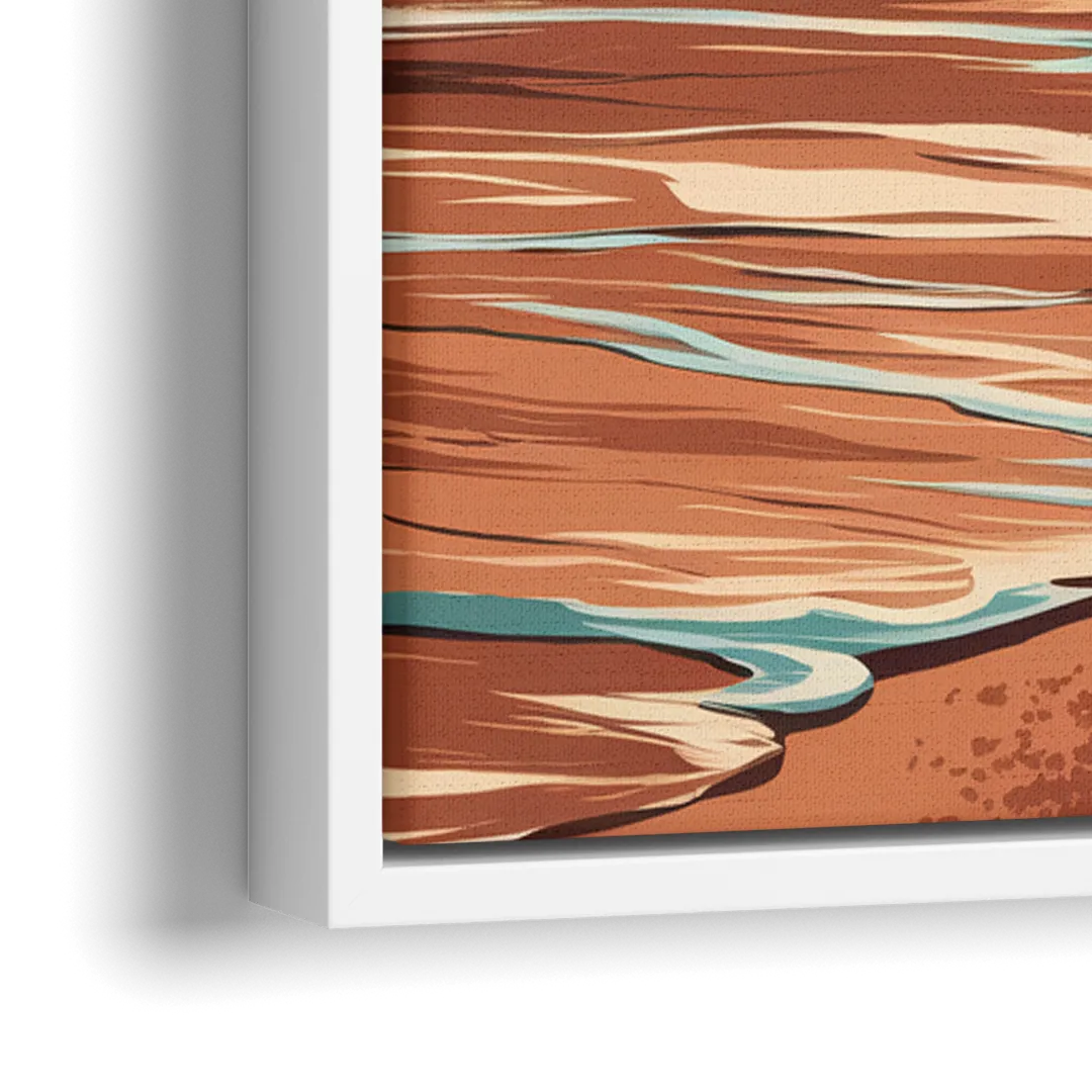 Virginia Beach Atlantic Waves - Close-Up White Frame Canvas