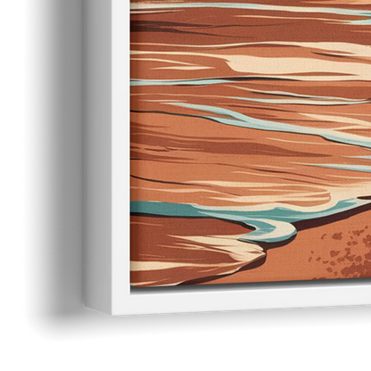 Virginia Beach Atlantic Waves - Close-Up White Frame Canvas