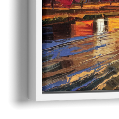 Minneapolis Mississippi River View - Close-Up White Frame Canvas