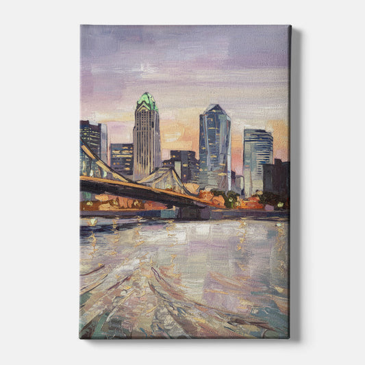 Cincinnati Skyline at Dawn - Canvas Wall Art