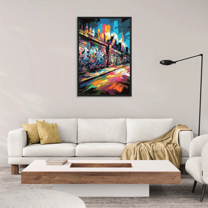 Dunedin Street Art Vibes - Living Room Black Frame Canvas