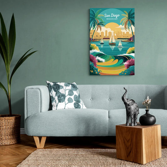 San Diego Mission Bay Views - Canvas Wall Art Living Room