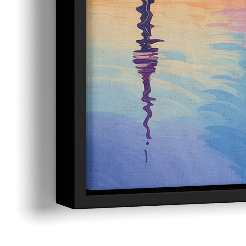 Toronto Skyline Evening Glow - Close-Up Black Frame Canvas