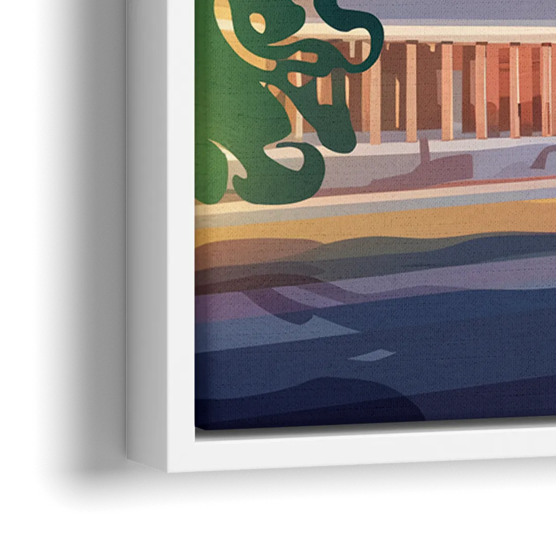 Fort Wayne Historic Landmarks - Close-Up White Frame Canvas