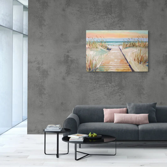 Seaside Boardwalk Dreams - Canvas Wall Art Living Room
