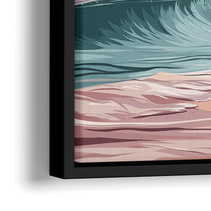 Myrtle Beach Ocean Sunrise - Close-Up Black Frame Canvas