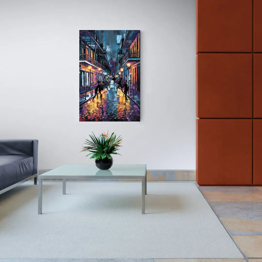 New Orleans Bourbon Street Vibes - Canvas Wall Art Living Room
