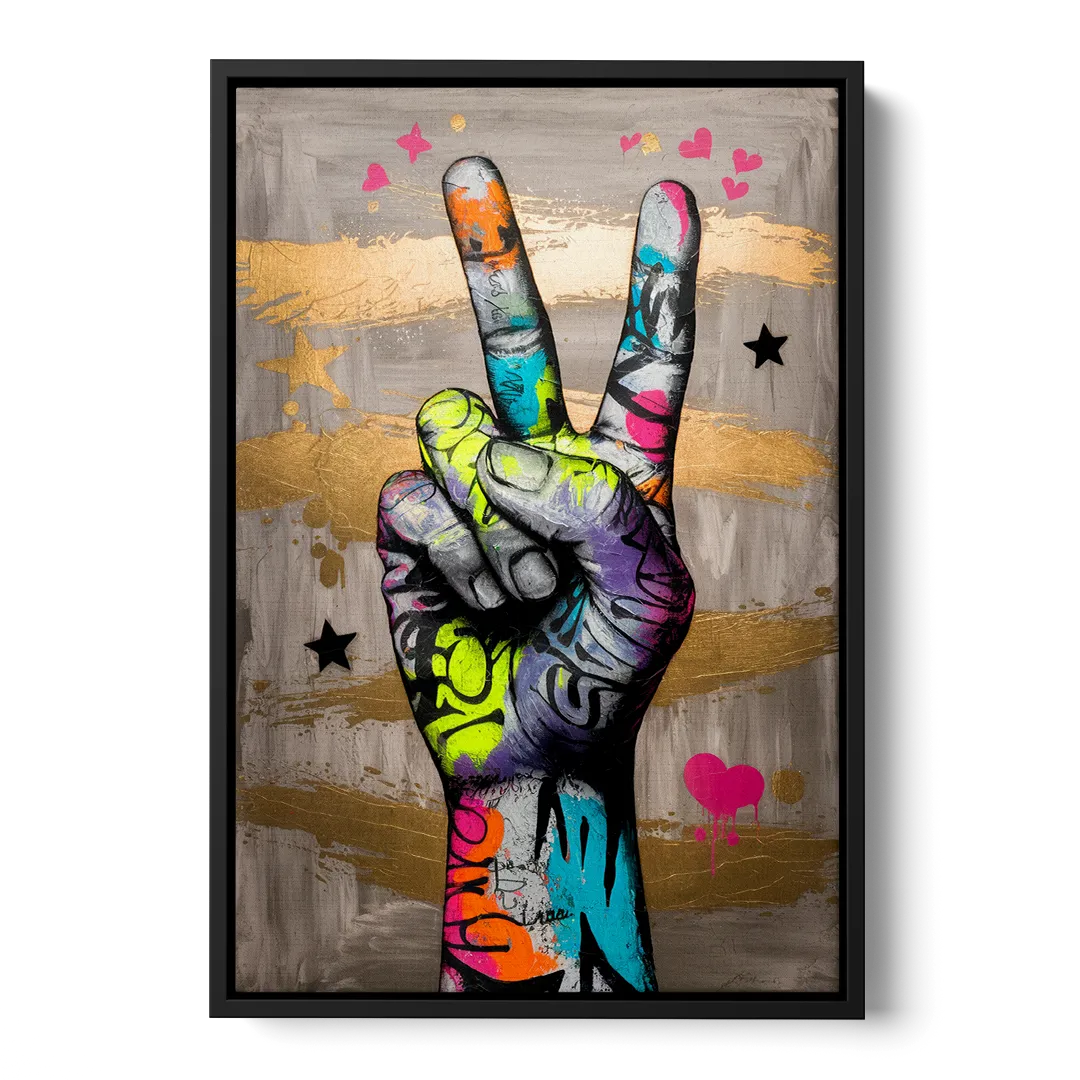 Houston Bold Graffiti - Black Frame Canvas