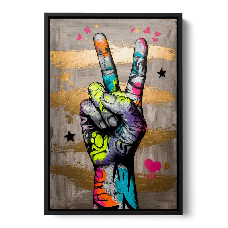 Houston Bold Graffiti - Black Frame Canvas
