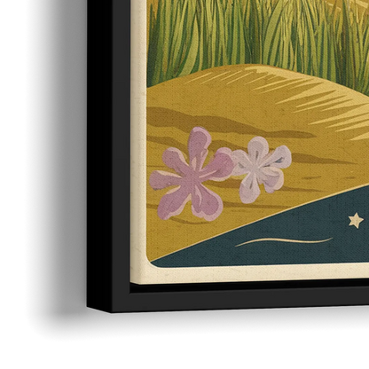 Traverse City Sunset Over Lake Michigan - Close-Up Black Frame Canvas